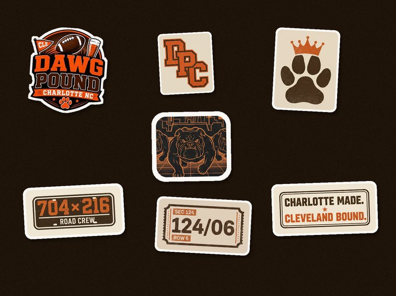 Dawg Pound Charlotte sticker pack concept