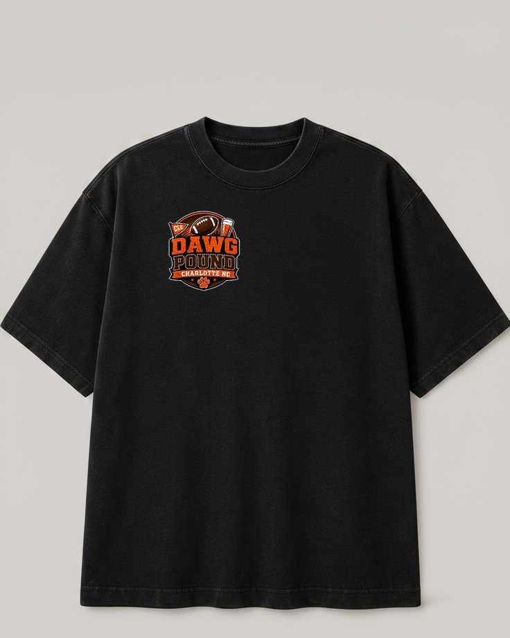 Heritage Crest tee — Dawg Pound Charlotte crest on the left chest